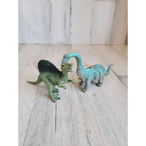 Kurt Adler spinosaurus bronchosaurus dinosaur ornament xmas set - Picture 1 of 8